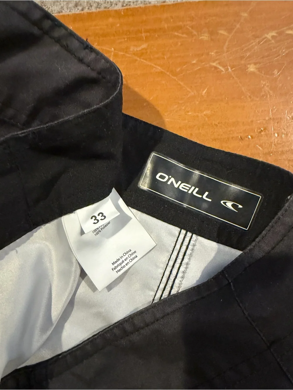 O'Neill Men's Black, Gray & White Gradient Stripe Board Shorts